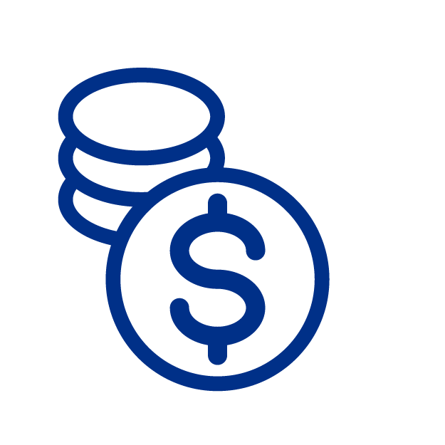 Icono de monedas con el simbolo de dolar