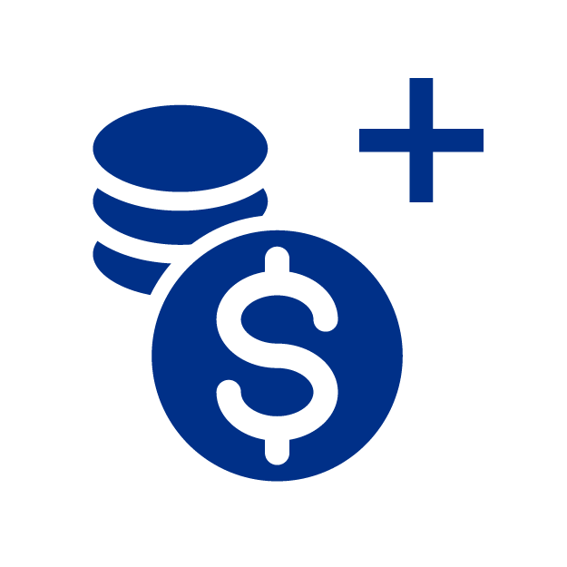 Icono de monedas con el simbolo de dolar