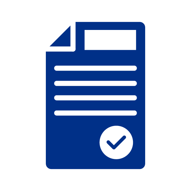 Icono de un formulario con un simbolo de check