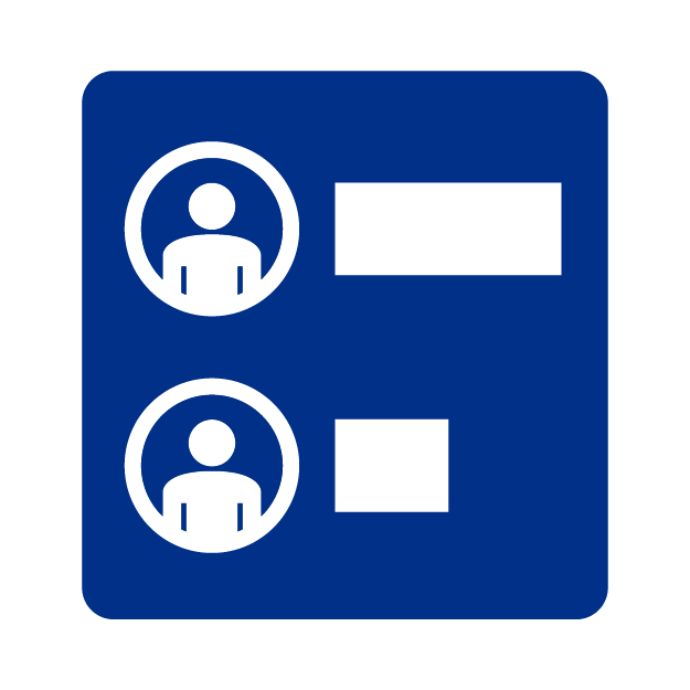 Icono de 2 personas con una barra al lado de cada una representando cantidad o porcentaje