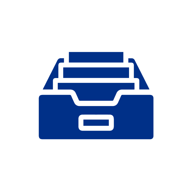 Icono de un gabinete de archivos con documentos