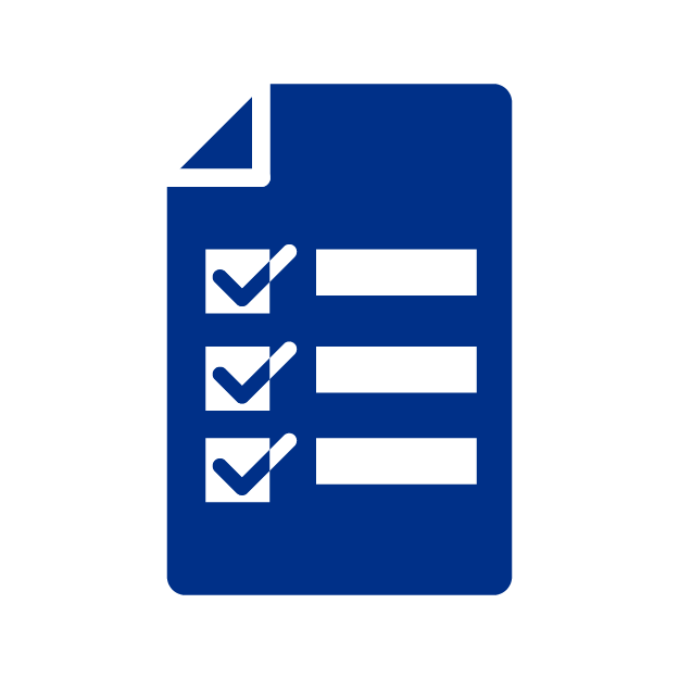 Icono de un documento con tres simbolos de check