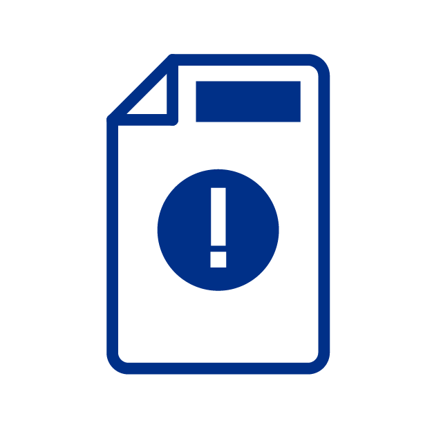 Icono de documento con un simbolo de exclamación