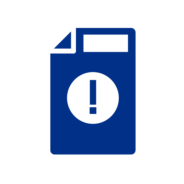 Icono de documento con un simbolo de exclamación