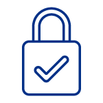 Icono de un candado con un simbolo de verificación