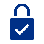 Icono de un candado con un simbolo de verificación