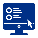 Icono de un monitor con una lista