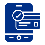Icono de un smartphone con una tarjeta de crédito