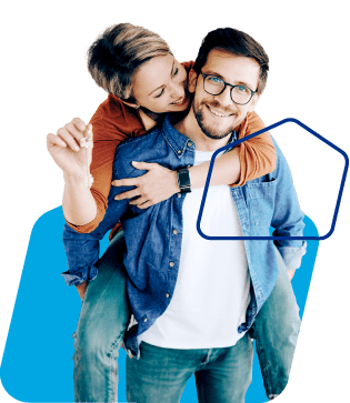 Imagen de un padre con su hijo felices por su vivienda