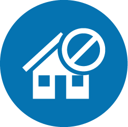 Eventos no cubiertos - imagen de vivienda azul prohibida
